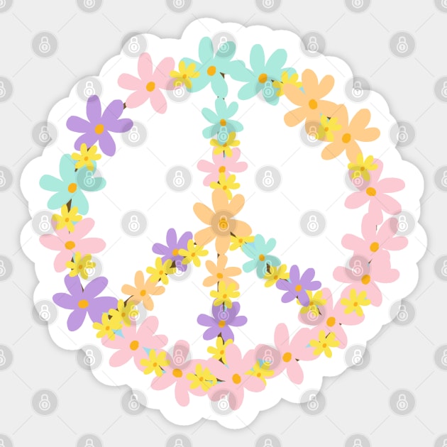 Floral Peace Sign Sticker by LittleForest